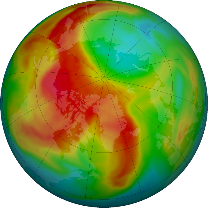 Arctic ozone map for 06 March 2022